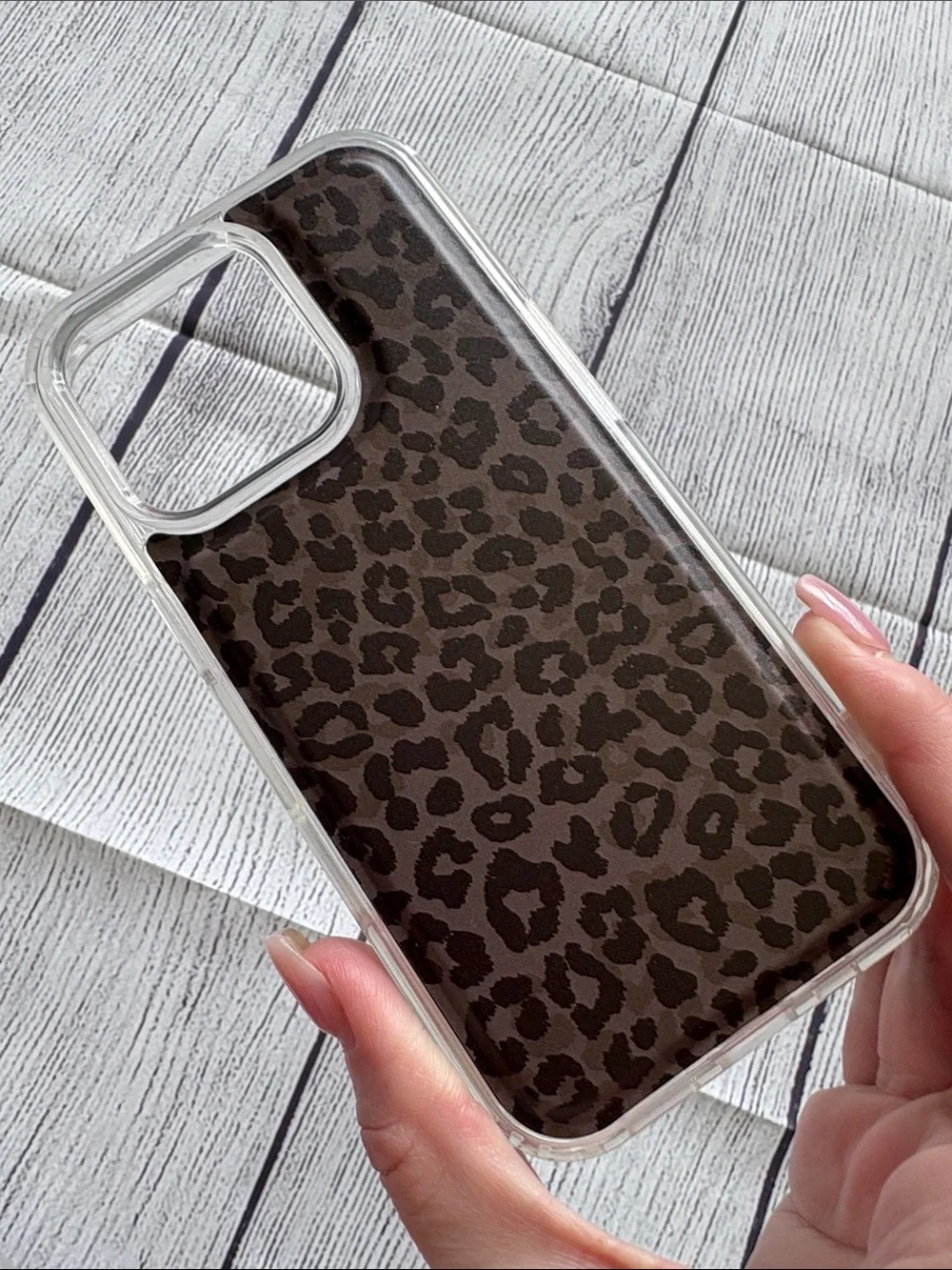 Walli Animal Print iPhone 16 Pro Clear Protective Case-Shadow Leopard Magnetic